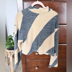 Maeve cashmere Cream and Gray Women's Sweater